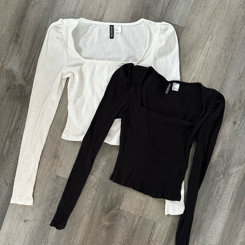 🌻 H&M Long Puff Sleeve Crop Top Bundle 🌻